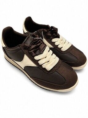 Universal Thread Brown & Cream Retro Sneakers Size 8 NWT